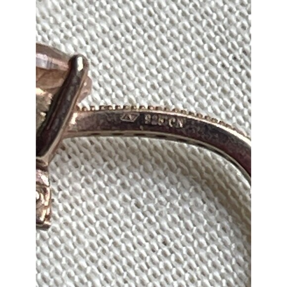 Bella Luce Style 925 Rose Vermeil Leverback Earrings Pink & White CZ TW 2.59 G - Picture 3 of 8